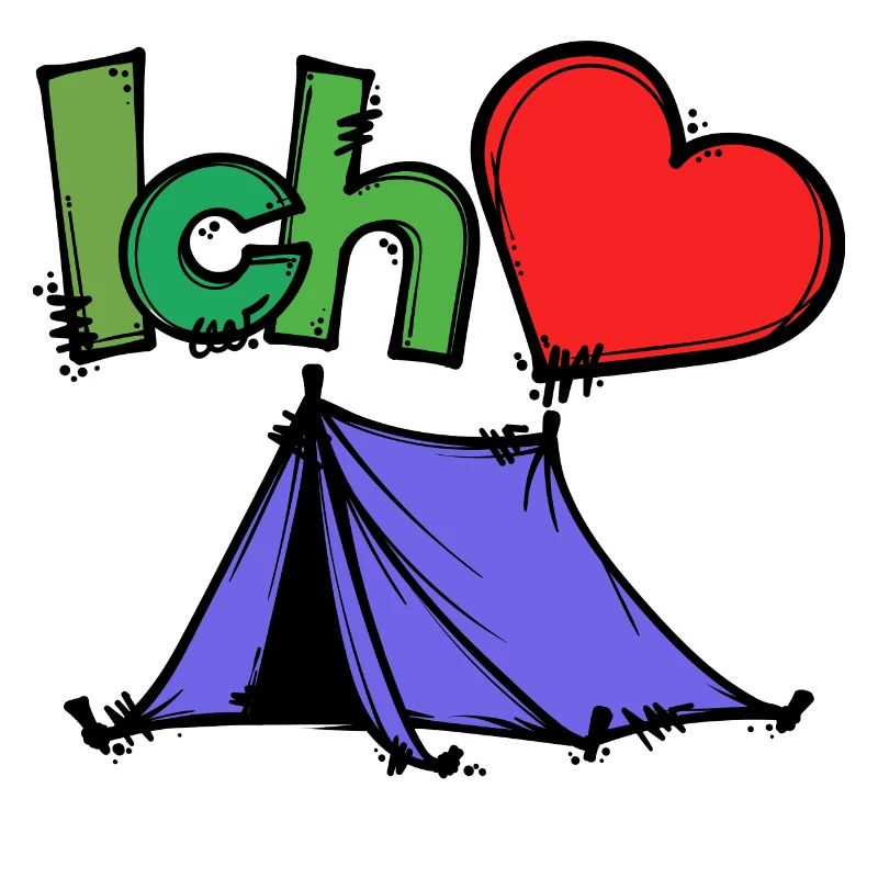 Zelten Camping Camper Statement Wanderlust Herz
