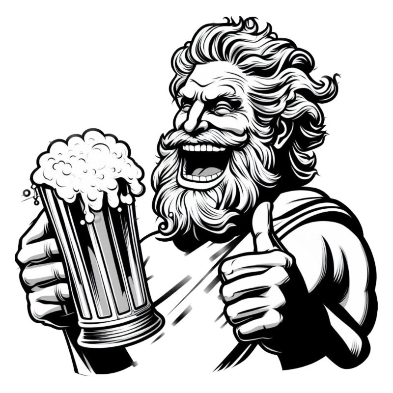 Zeus mit Bier