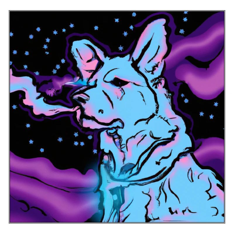Vaping dog in space.