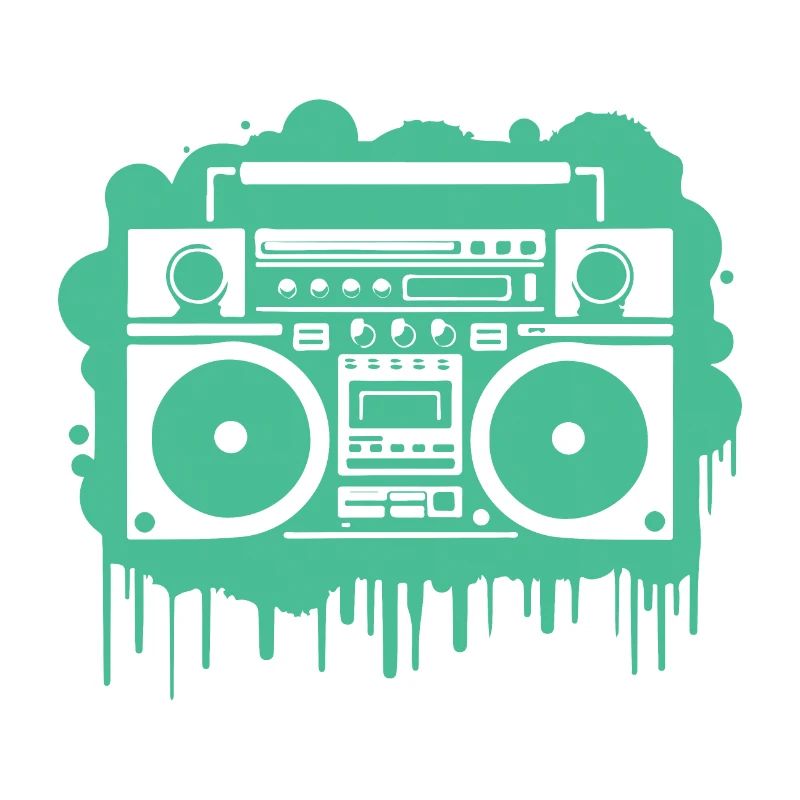 Cyan Ghettoblaster (durchsichtig)
