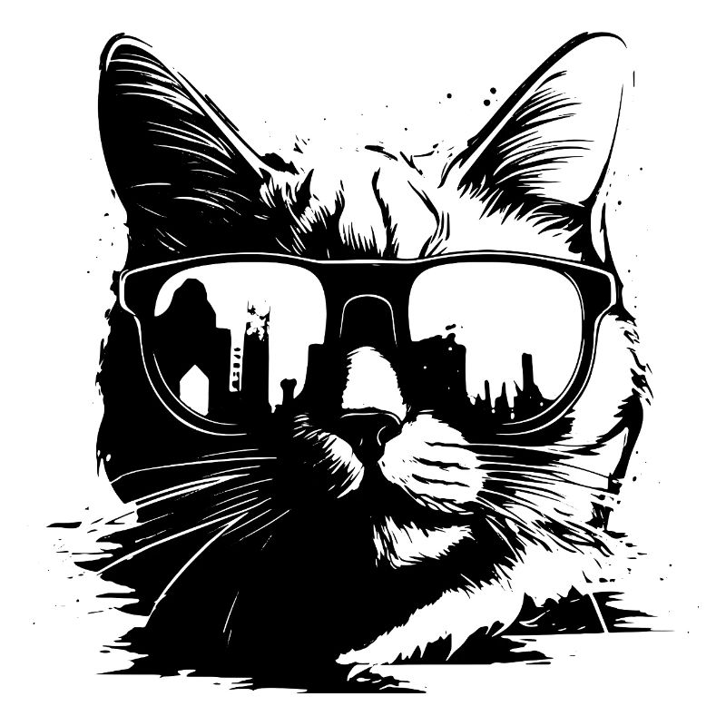 Chat avec des lunettes de soleil