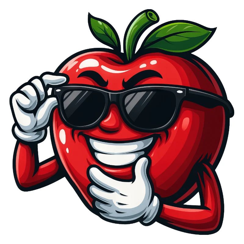 Cool cartoon tomato with sunglasses vegetable fun