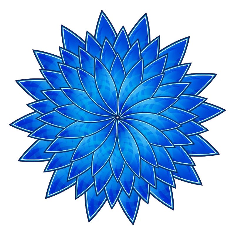 Mandala Cornflower in Bright Blue