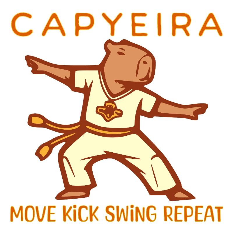 Capybara Martial Arts Dancing Design
