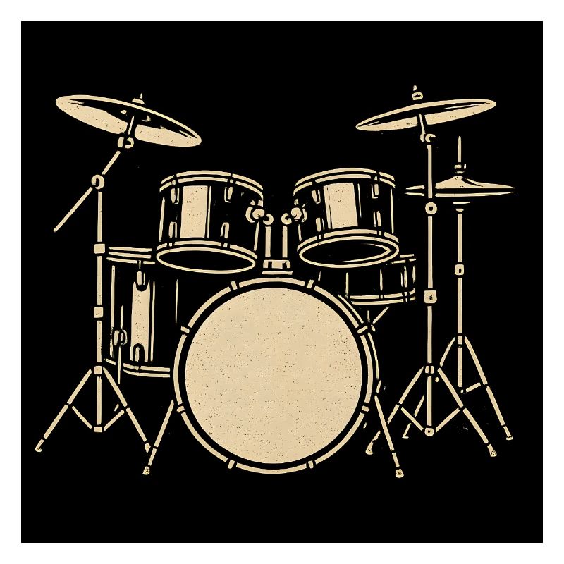 Black Silver Drumset Illustration