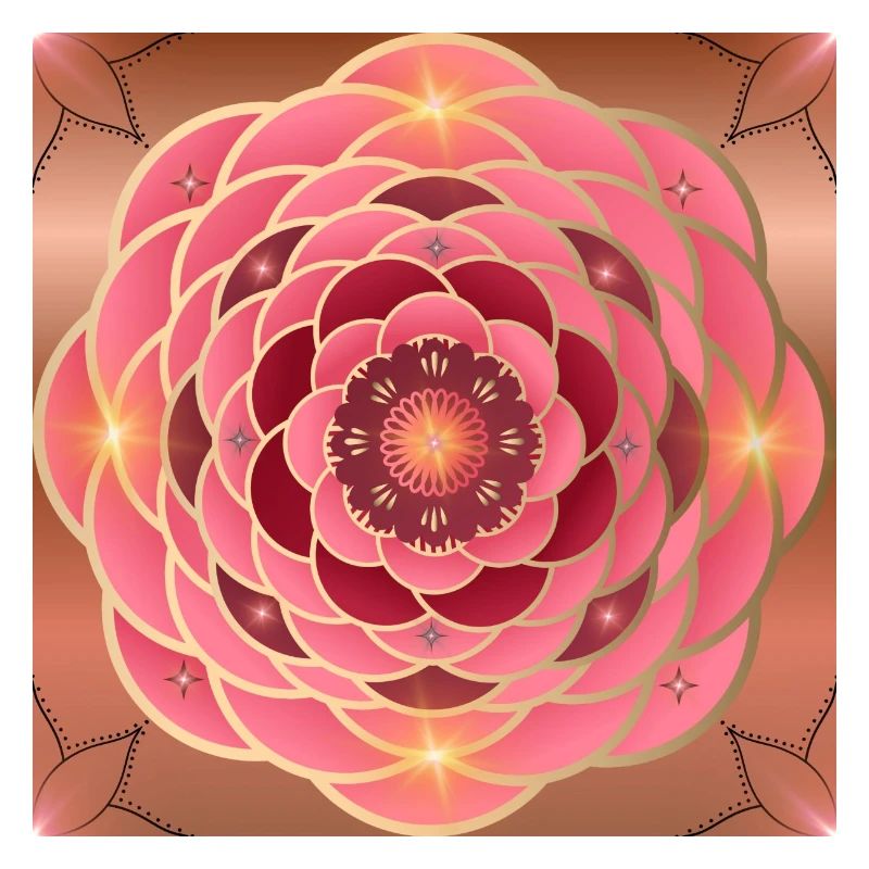 Hell goldene roséfarbene Mandalas