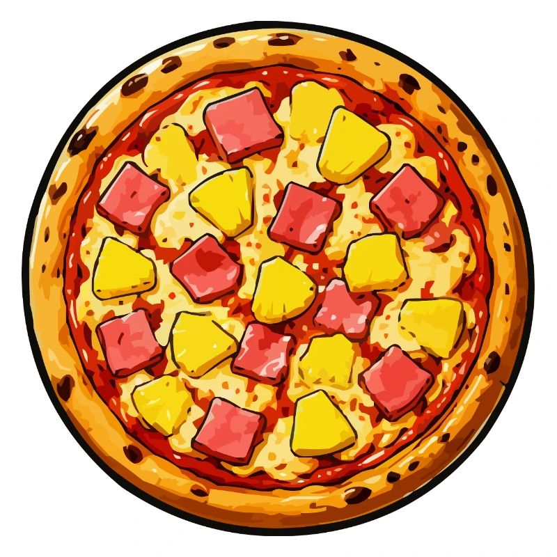 Illustration de pizza hawaïenne