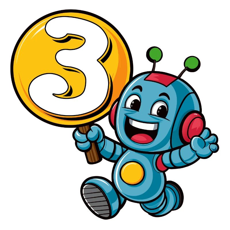 Finally 3 Years Three Third Birthday Robot