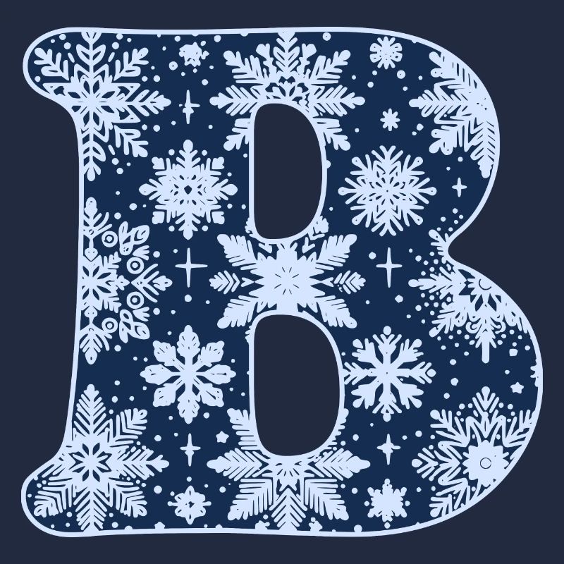 Buchstabe B Schneeflocken