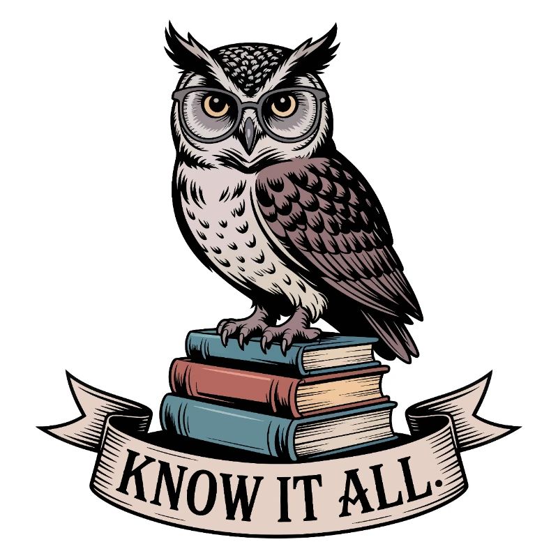 Owl on Books Know It All