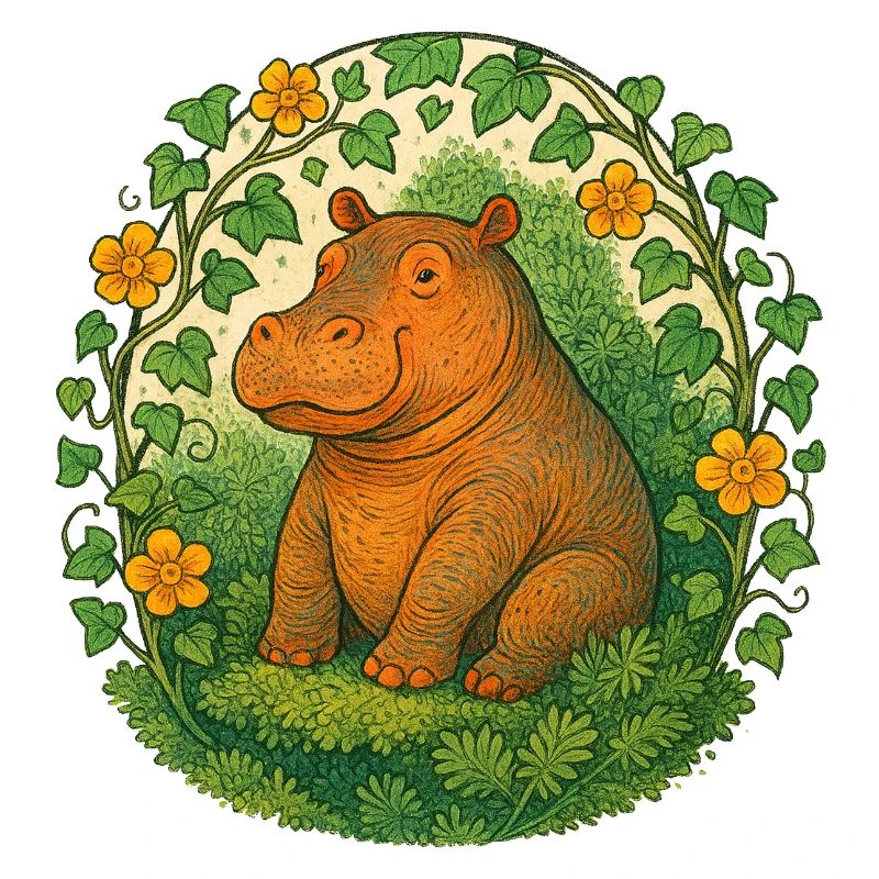 Verspieltes Nilpferd im Ivy Circle