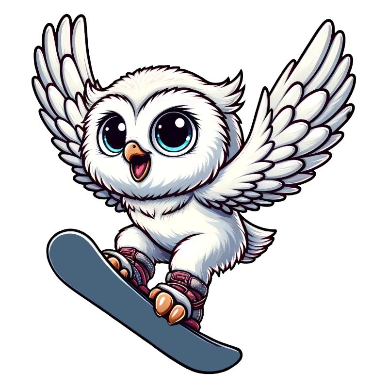 Eule snowboard snowboarder schneeeule Wintersport