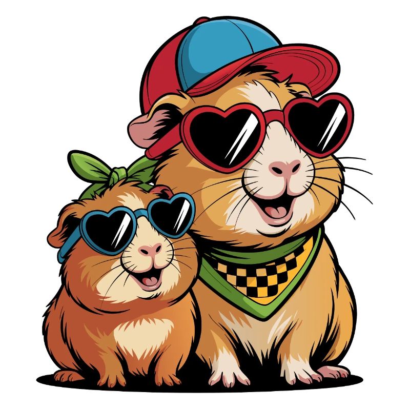 Amis cochons d’Inde mignons – Motif drôle d’animal