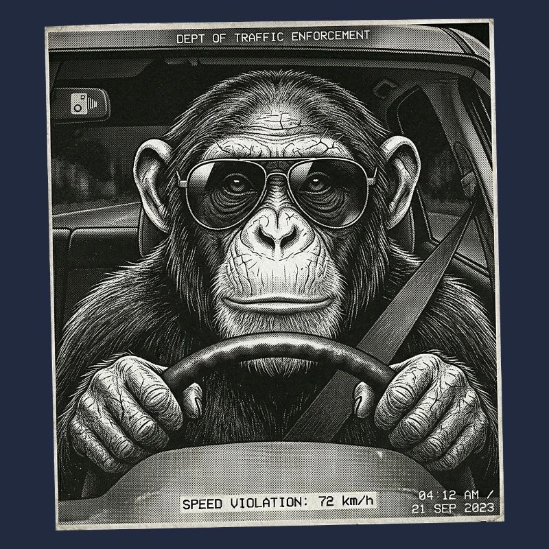 Les radars piégeaient le chauffeur de voiture singe