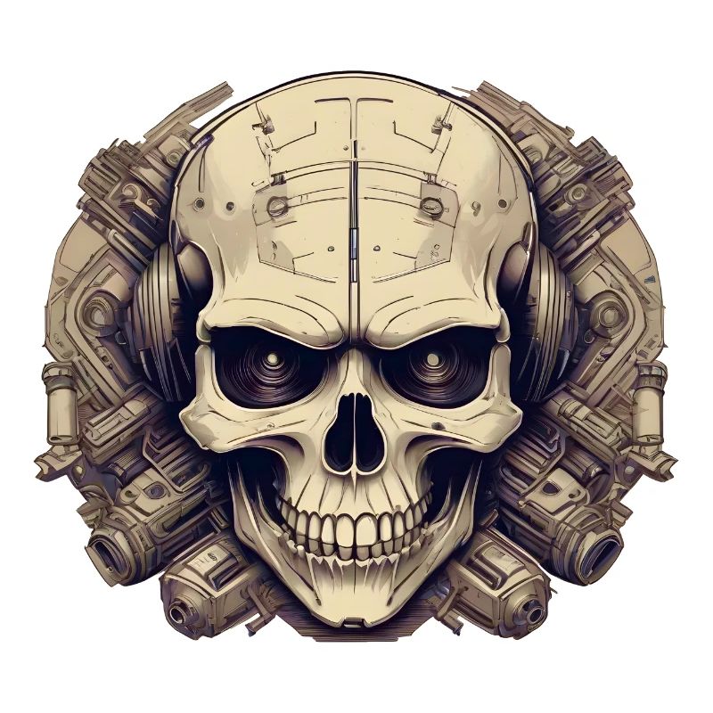 Bionic Schädel - Comic-Stil Logo