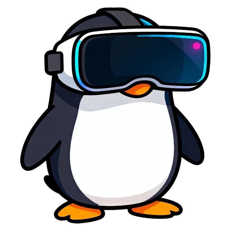 Nerdiger Pinguin VR Gaming PC Zocker Design