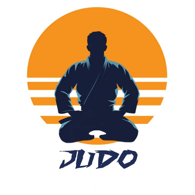 Silhouette de coucher de soleil de judo
