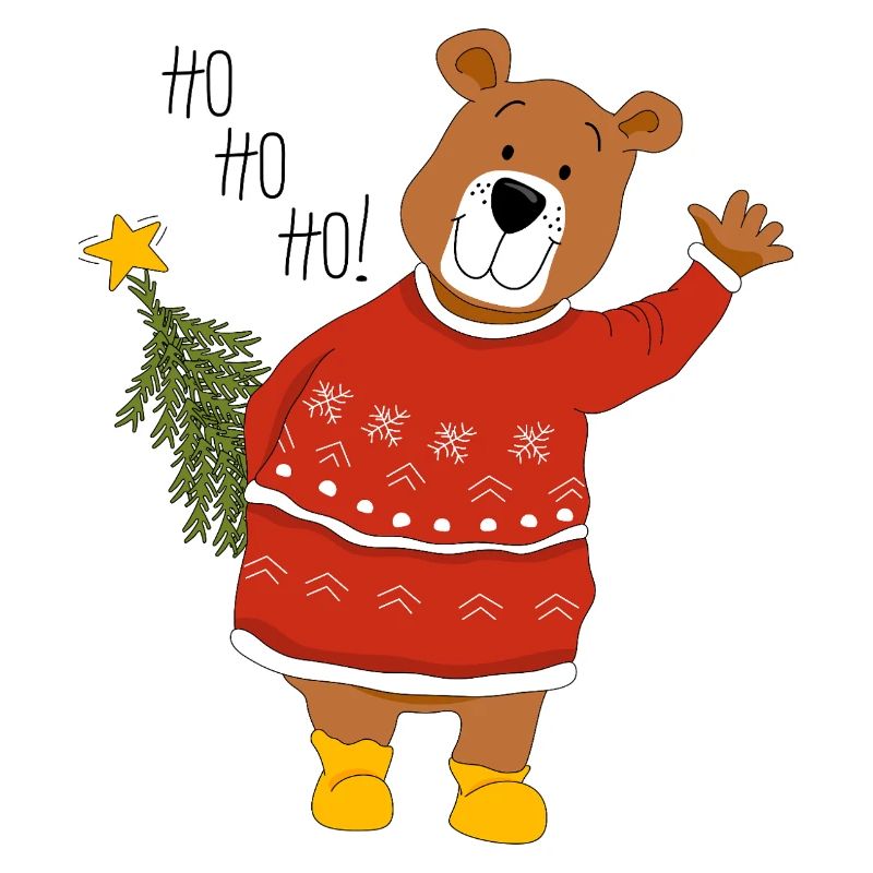 Bär mit Weihnachtsbaum