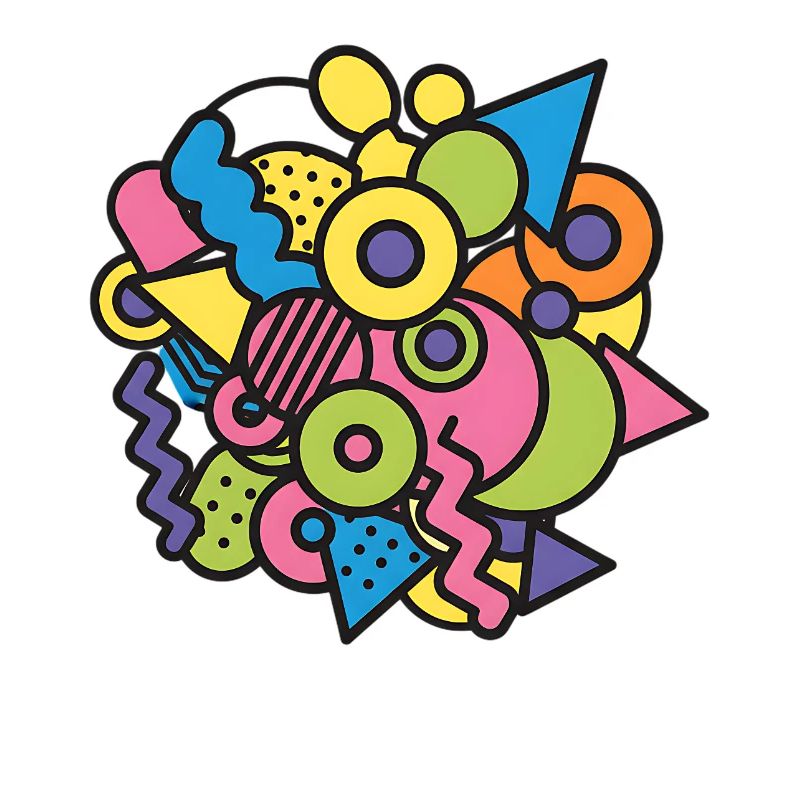 Bunte Memphis Formen Retro Pop Art Design 90er