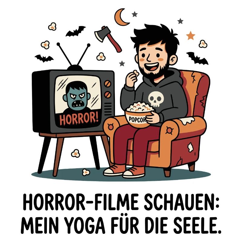 Horrorabend auf dem Sofa mit Popcorn