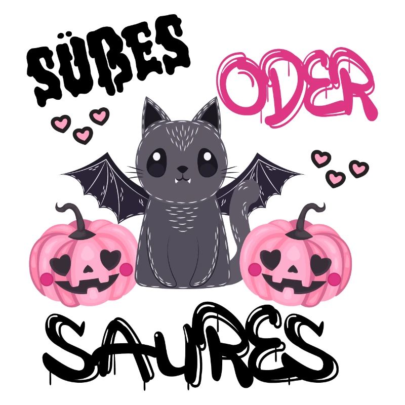 süßes oder saures Halloween Design - Vampirkatze