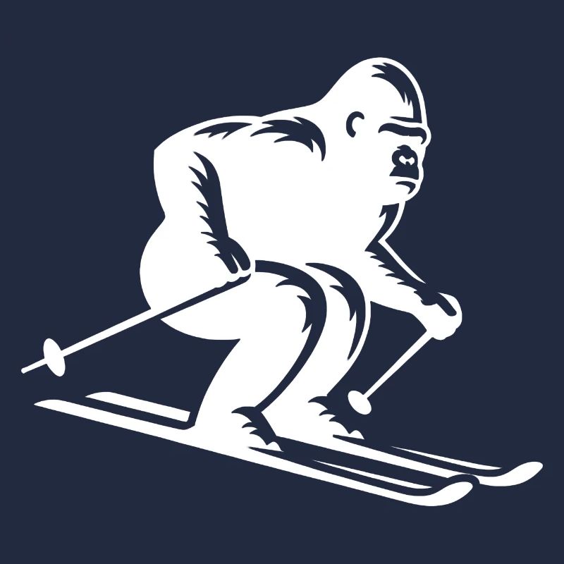 Singe Gorille Chimpanzé Ski Silhouette Design