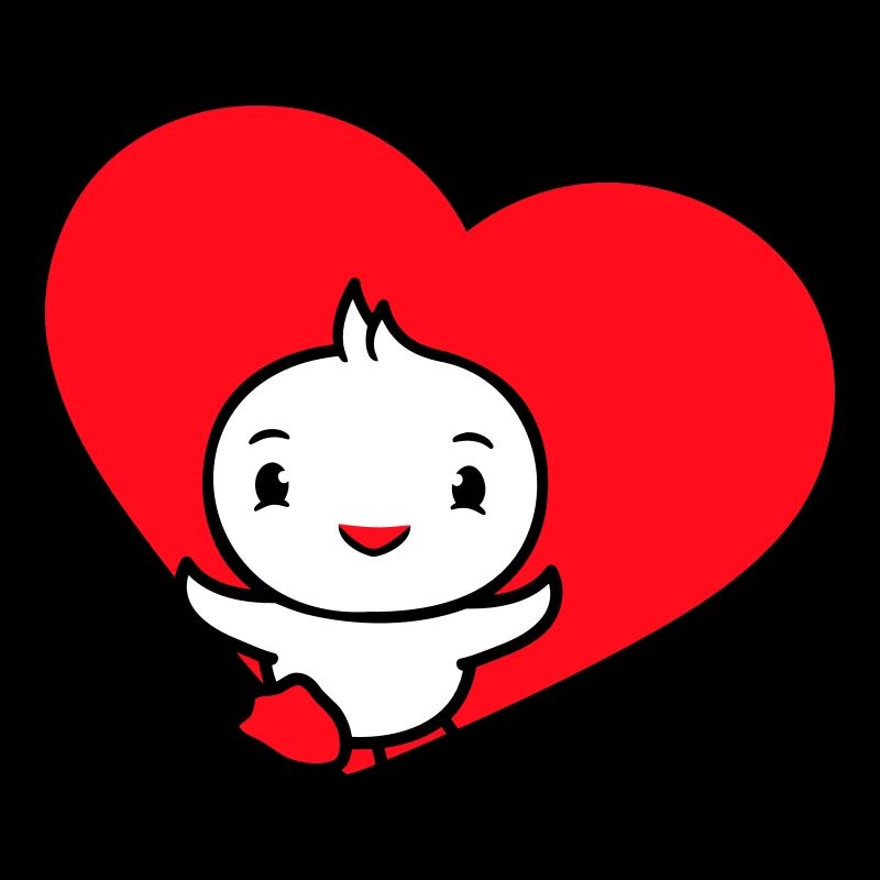 Oiseau Coeur Symbole L’Amour Runs Heureux Mignon