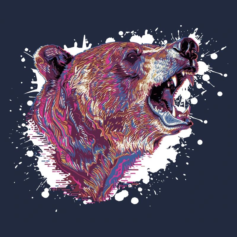 Tête d’ours Neon Splash