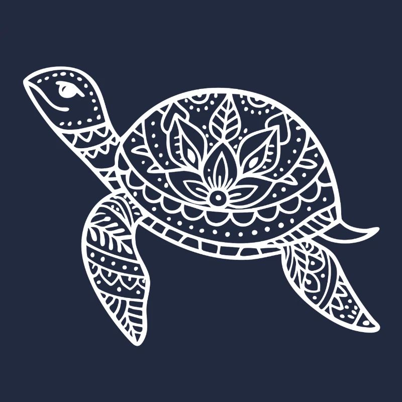 Boho turtle with pattern shell