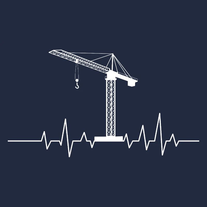 Crane Heartbeat ECG Pulse Construction Operator