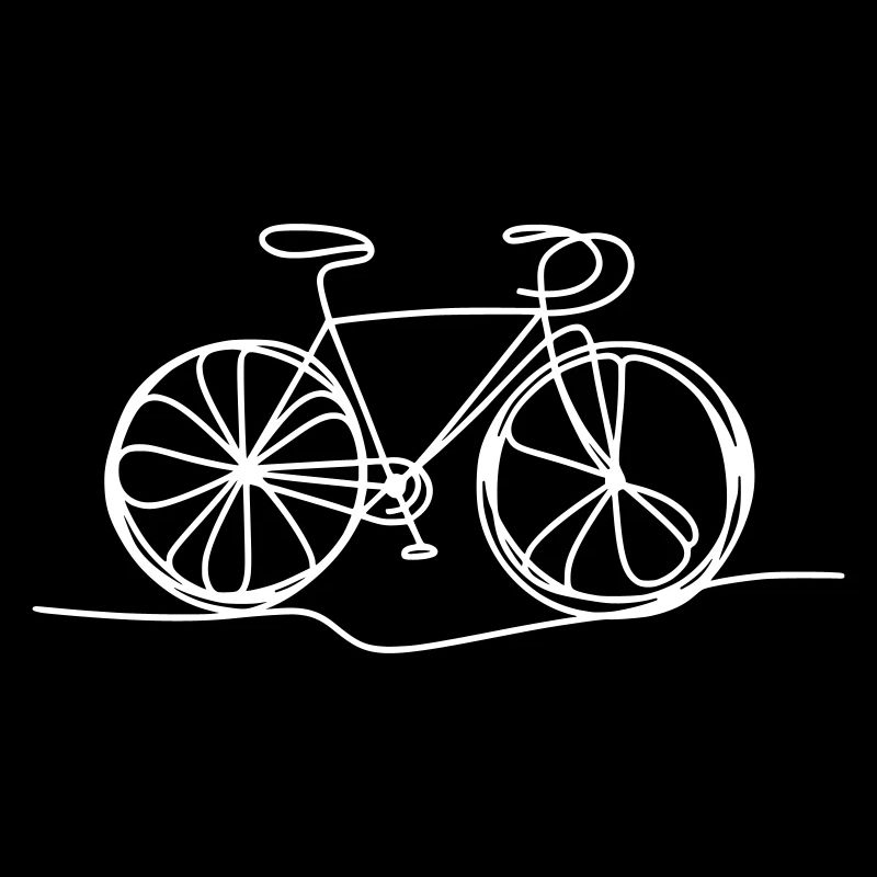Fahrrad in einer Linie