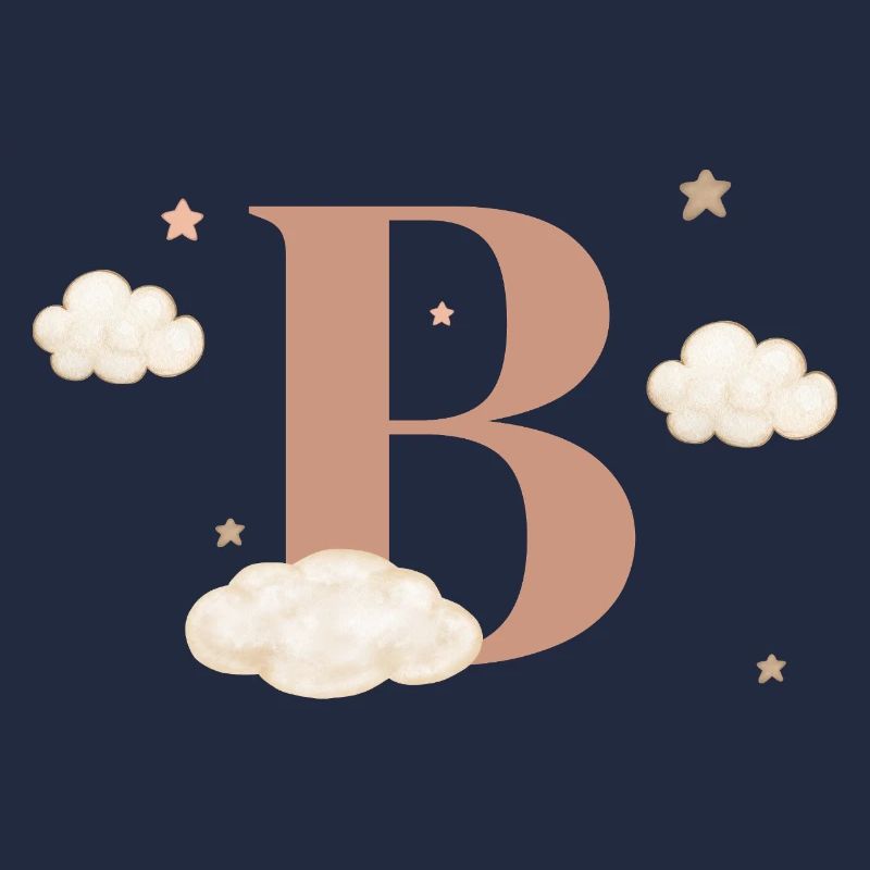 Letter b clouds stars