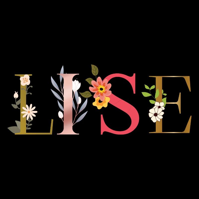 Le nom LISE décoré de fleurs