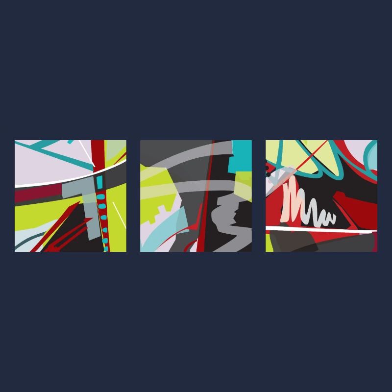 Trilogie de couleurs, de lignes et de surfaces !