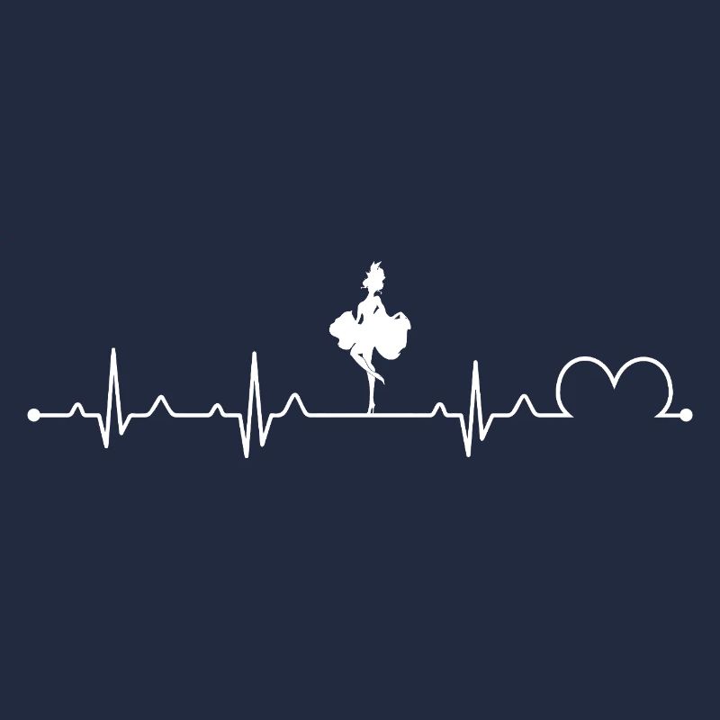 Can-can Heartbeat ECG Pulse Dancer Theater Gift