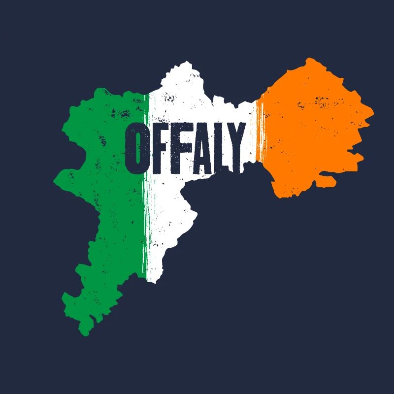 | du comté d’Offaly Irlande Contour de la carte du drapeau