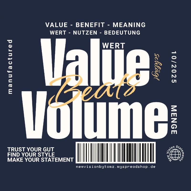 Value Beats Volume – Statement Design (Dark)