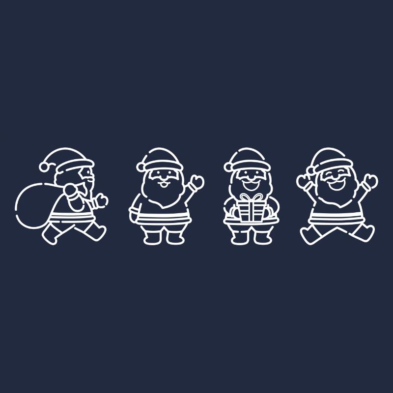 Santa Quartet Line Art