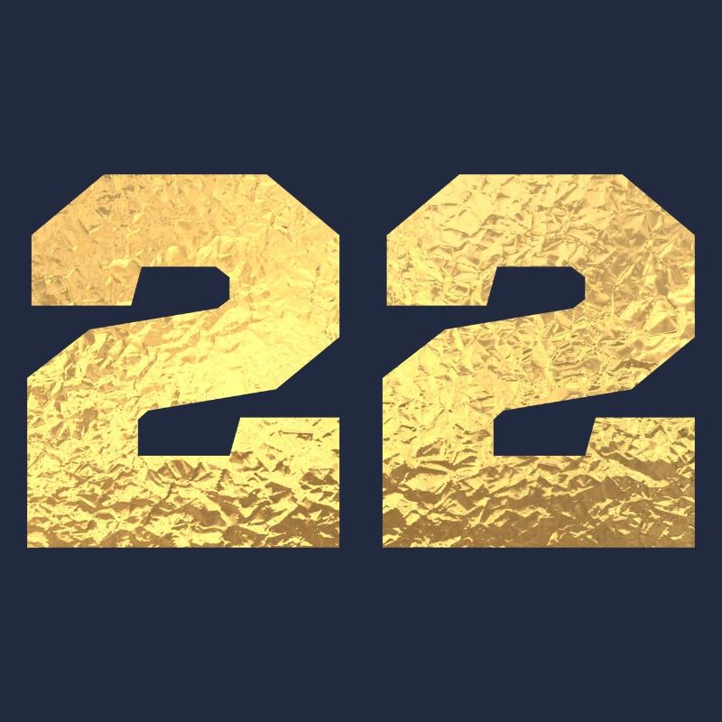 Numéro 22 paillettes doré - 22e anniversaire
