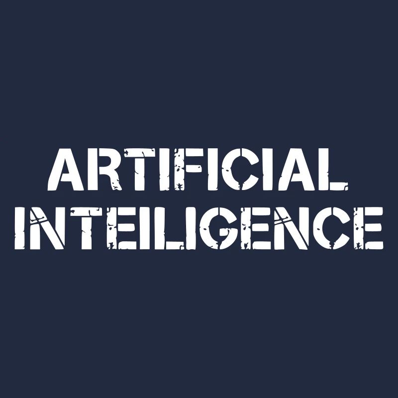 Artificial Intelligence Text Grunge Logo