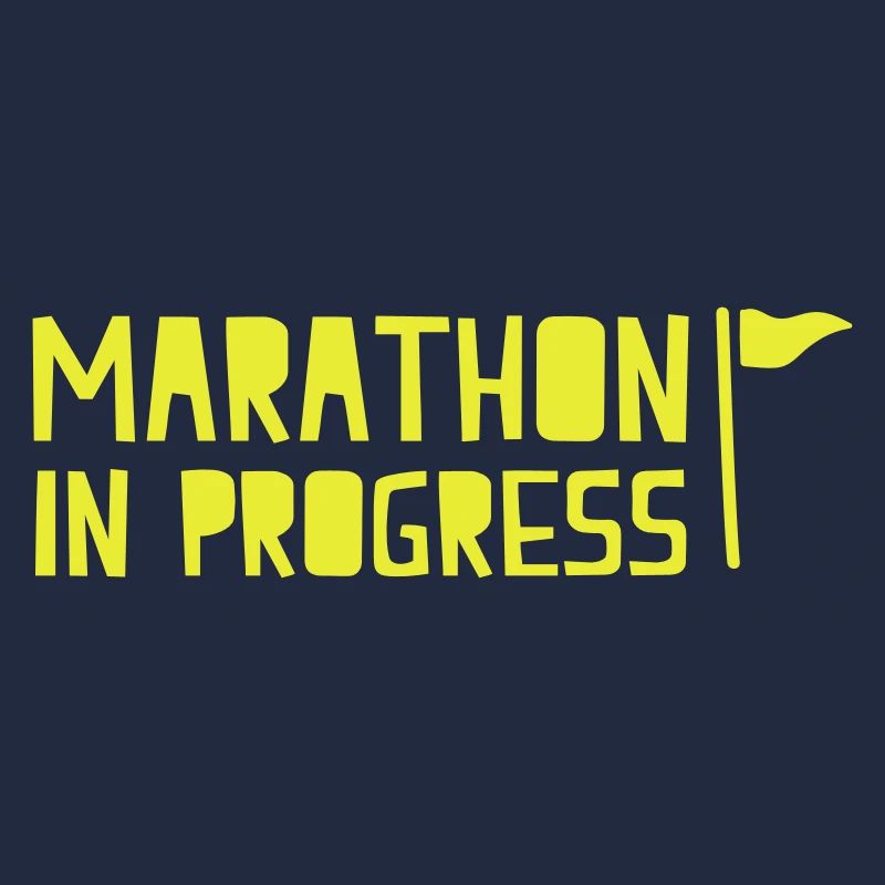 marathon in progress with little flag