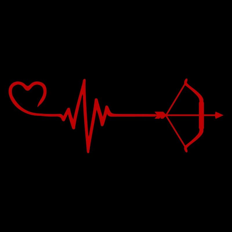 Pfeil und Bogen Liebe Puls Herz