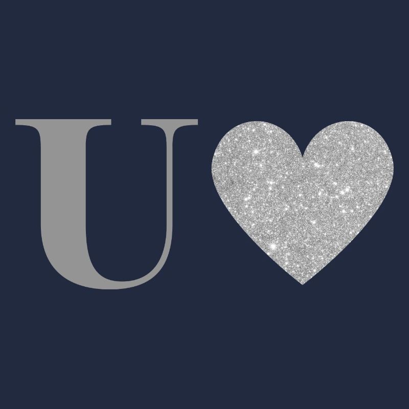 Silver Heart Letter u