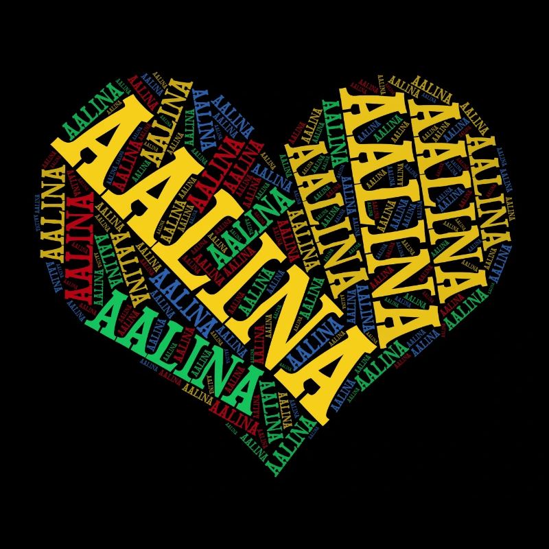 t-shirt Aalina coeur t-shirt nuage de mots