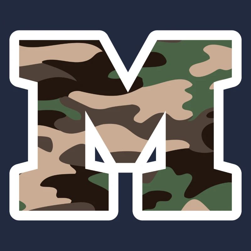 Letter M Military Camouflage - Gift Idea