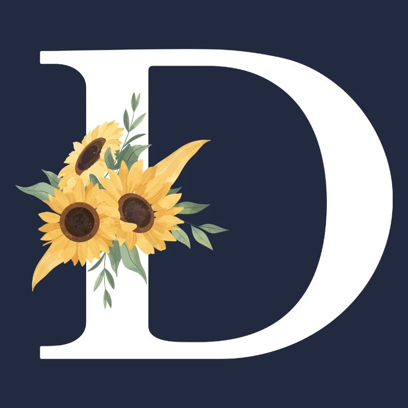 Blumenbuchstabe D Sonnenblume