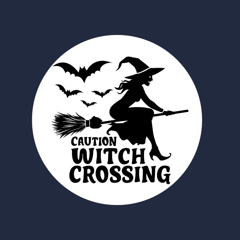 Hexe Hexenbesen Spruch Caution Witch Crossing