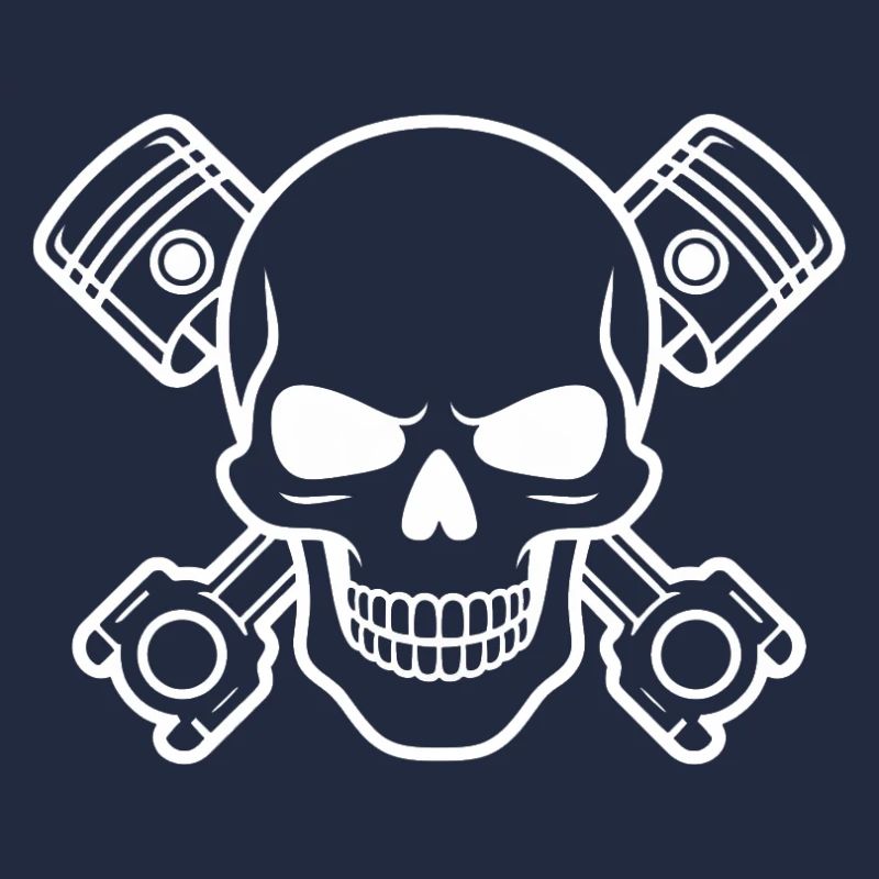 Crâne avec croix de piston