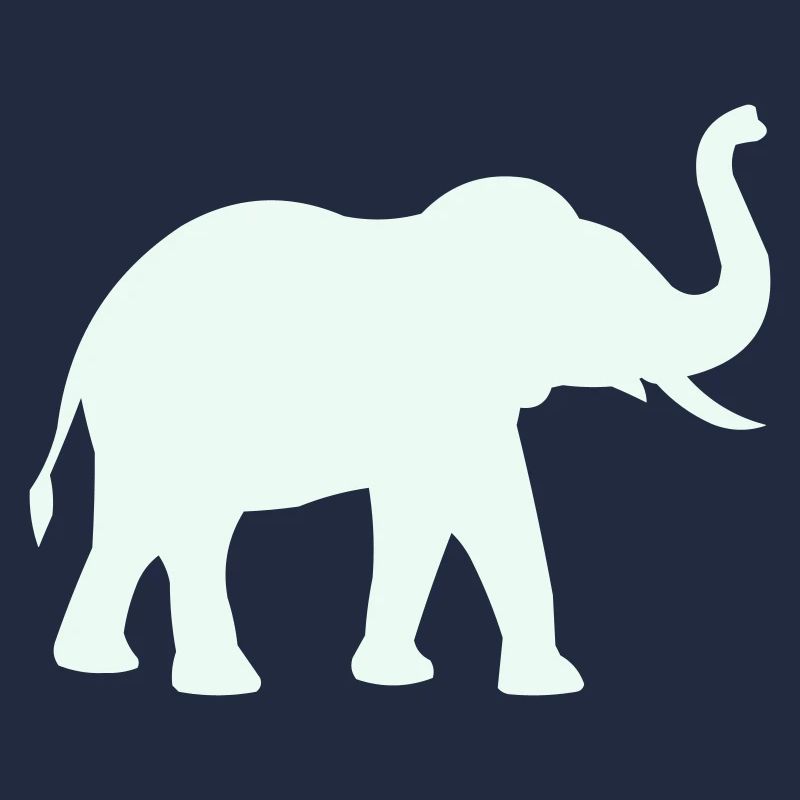 Elephant Silhouette Mint Pastel