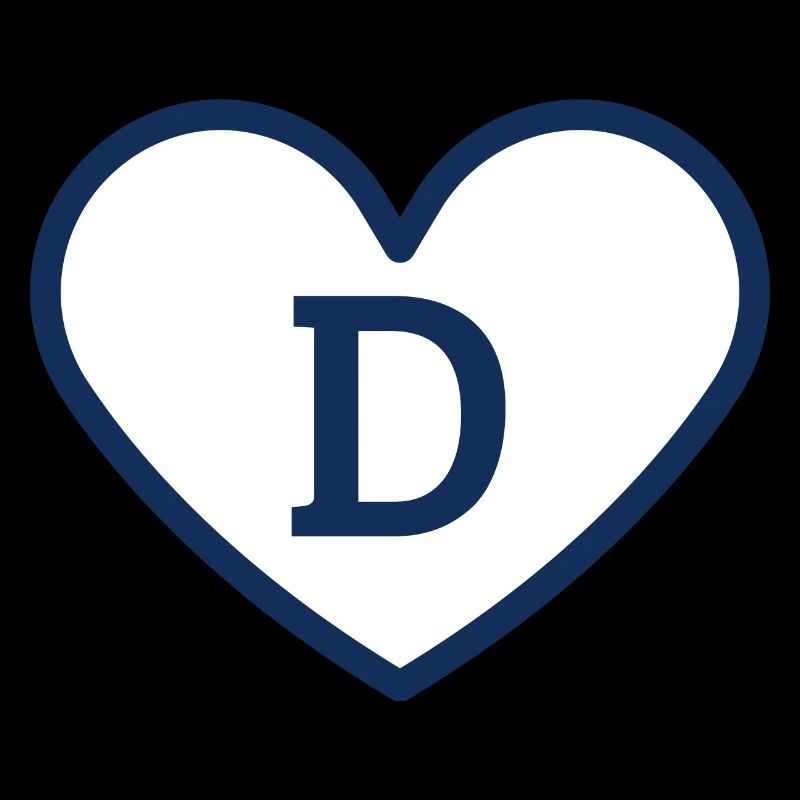 Trendiger blauer Sportherz Buchstabe - Geschenkidee